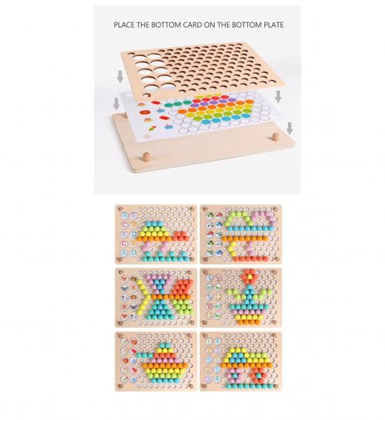 Joc Montessori din Lemn Sortator Culori si Joc de Pescuit Copii [6]