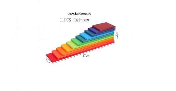 Montessori Rainbow Blocks - Placute Curcubeu 11 piese [5]
