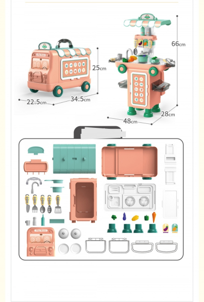Set Bucatarie Mobila copii 2 in 1 - Autobuzul Transformabil 2 in 1 Chef [11]