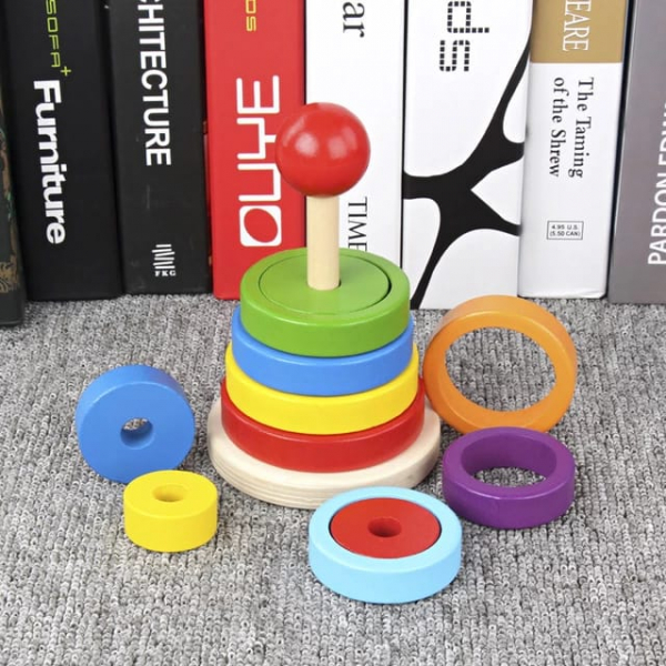 Joc lemn turn montessori stivuire forme curcubeu [6]