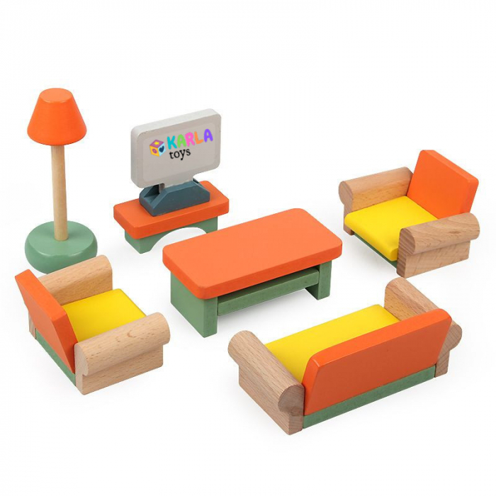 Set Mobilier Casa de Papusi din Lemn [4]