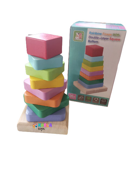 Joc Montessori Turn de stivuire curcubeu [5]