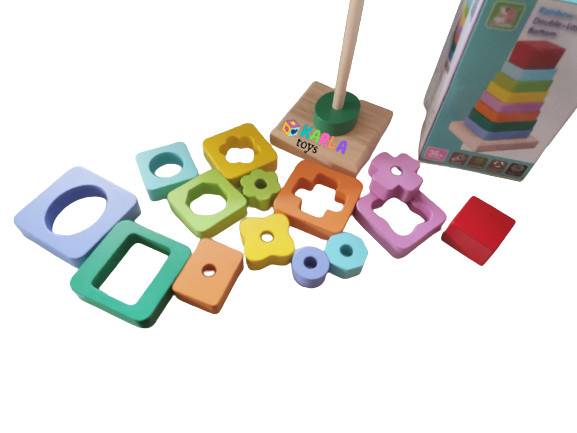 Joc Montessori Turn de stivuire curcubeu [7]