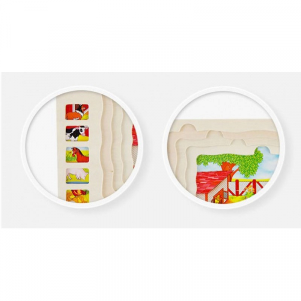 Joc din lemn Puzzle in straturi Onshine Animale [4]