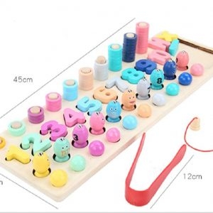 Joc Montessorii din Lemn 4 in 1 - Joc de Pescuit si Cifre 4 in 1 [4]