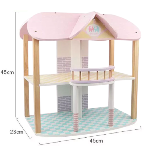 Casuta de papusi  lemn Msn mobilata - Wooden House Dolls [3]