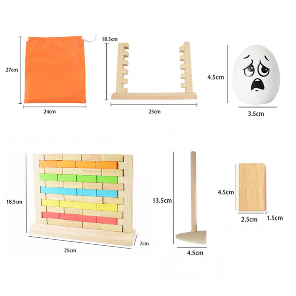 Joc din Lemn Cuburi de construit Zidul - Joc Puzzle Jenga Zidul [2]