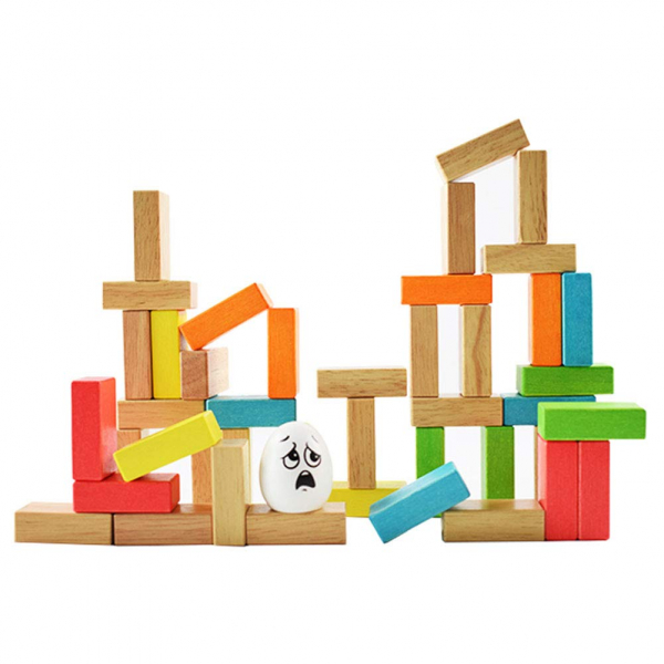 Joc din Lemn Cuburi de construit Zidul - Joc Puzzle Jenga Zidul [3]