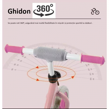 Bicicleta de Echilibru Fara Pedale Albastru – 12 Inch Ghidon Sa Reglabila Roti Eva [3]