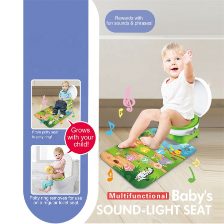 Olita Interactiva 3 in 1 cu Covoras Muzical Jungla, Verde [1]