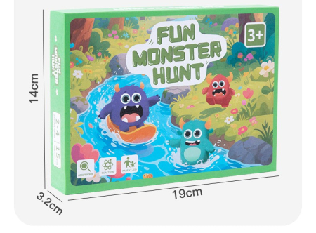 Joc Societate Fun Monster Hunt, 36 Carti  3 Zaruri Lemn, 3 Ani+ [1]