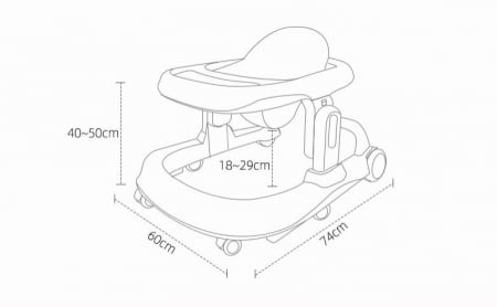 Premergator Bebe Cherry Baby walker  Negru 2 in 1 [3]