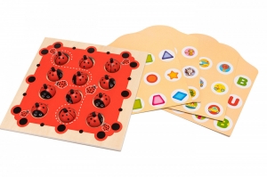Jocuri - Joc de Memorie din Lemn Ladybug Joc de Memorie Buburuza