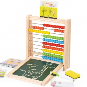 Abac cu Tabla cu 2 Fete din Lemn cu Accesorii 4 in 1 [2]