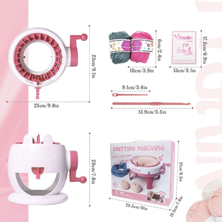 Masina de Tricotat cu 22 Ace – Set Complet pentru Sosete, Caciuli si Esarfe [5]