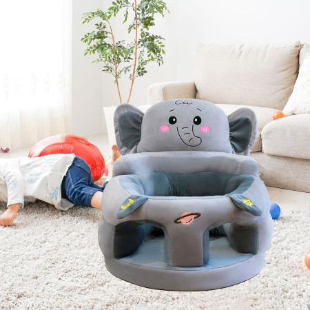 Fotolii din plus - Fotoliu Bebe din Plus cu Sezut de Burete – Model Elefant Gri