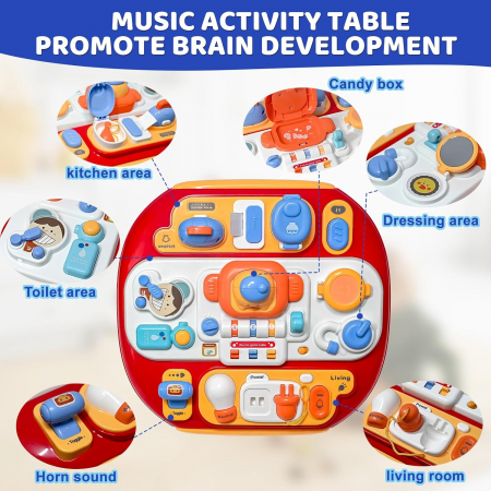 Masa Centru de Activitati pentru Bebelusi 2 in 1 – Jucarie Interactiva cu Lumini Sunete [2]