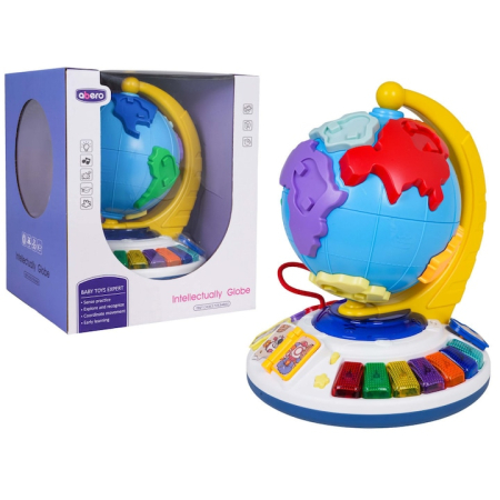 Jucarii - Jucarie Interactiva Globul Pamantesc cu Sunete si Lumini – Puzzle  5 in 1