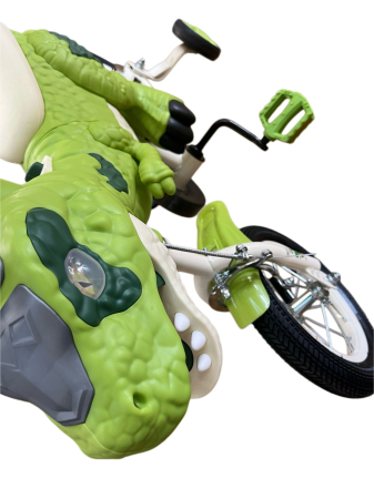 Bicicleta Copii Dinozaur T-Rex 3D Verde, 12 Inch, Roti Ajutatoare [3]