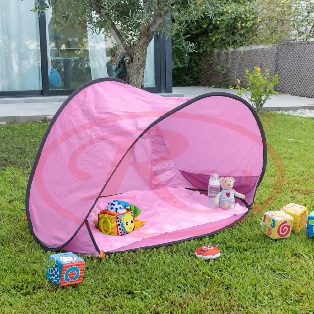 Cort Plaja Copii cu Mini Piscina, Pop-Up, Protectie UV50, Roz [1]