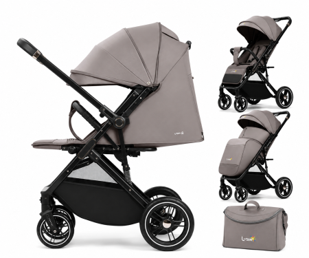 Carucioare sport - Carucior Sport Q1, Gri, Maner Reversibil, Pozitie Somn