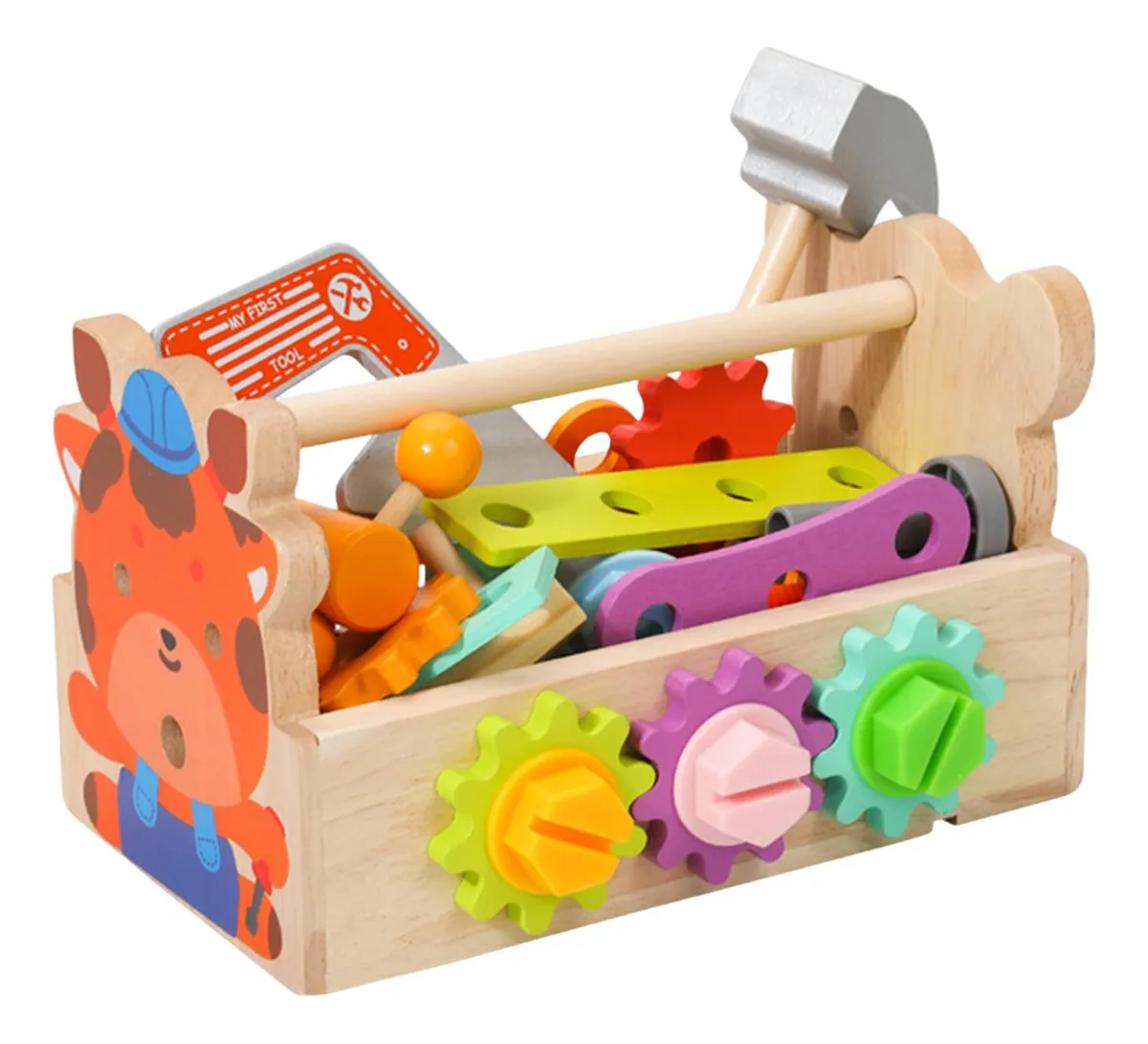 Jucarii - Trusă Banc de Lucru din Lemn pentru Copii – Trusă Portabilă cu Scule