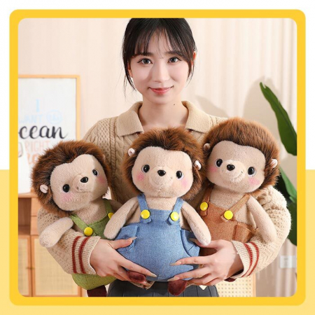 Jucarii din Plus - Mascote din Plus(3 ani +) - Set 3 Jucarii din Plus Arici cu Salopete 25 cm