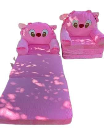 Fotoliu din Plu Extensibil Stitch Angel Roz pentru Copii, 3 Placi, 120 cm [2]