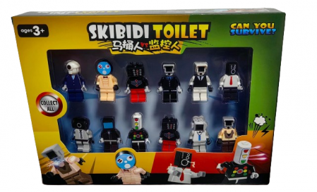 Figurine Desene Animate( 3 ani +) - Set 12 Figurine Skibidi Toilet TIP Lego