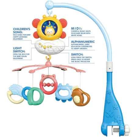 Carusel Patut Bebe Bell cu Proiector, Sunete si Telecomanda [1]