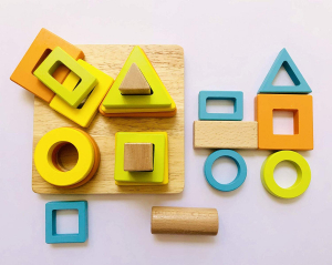 Jocuri educative (3 ani +) - Joc lemn forme Geometrice 4 nivele
