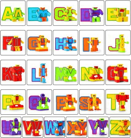 Joc STEM Educational – Set 26 Roboti Alfabet Transformabili in Litere [1]