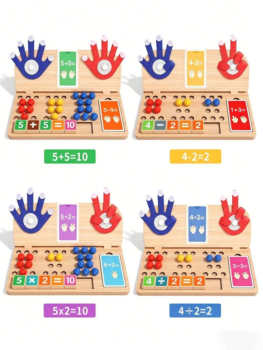 Set Matematica Montessori Bile  Maini Degete Mobile Lingura Lemn [2]