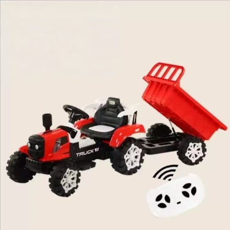 Masinute electrice 12V - Tractor Electric Copii 12V Rosu cu Remorca si Telecomanda