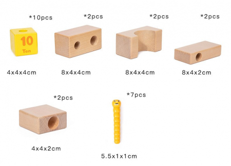 Set Cuburi de Constructie din Lemn cu Trenulet Magnetic – Animale si Fructe [6]