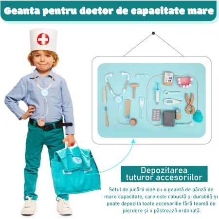 Set Accesorii Trusă Doctor Dentist din Lemn - Stomatologia [6]