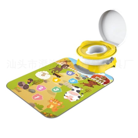 Camera copilului - Olita Interactiva 3 in 1 cu Covoras Muzical Ferma, Galbena