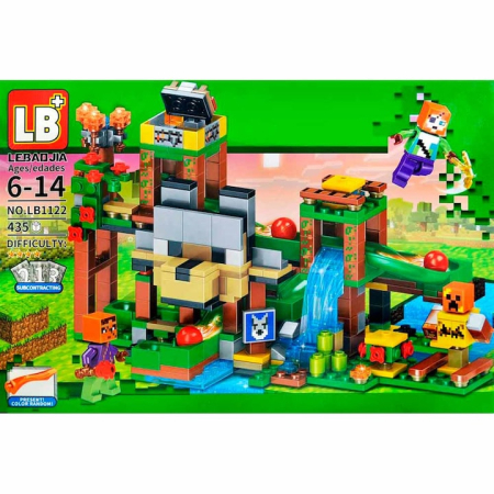 Jucarii - Set Cuburi de Constructie Tip Minecraft My World cu Parti Mobile – 435 Piese