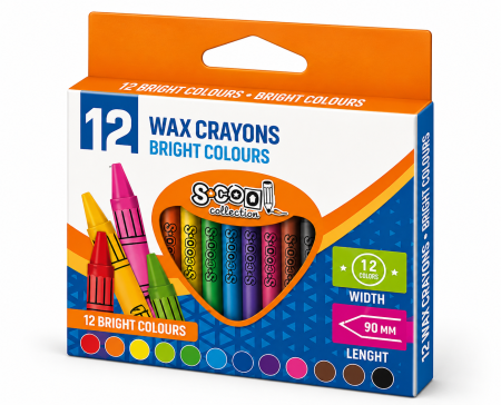 Accesorii de Scoala - Creioane Cerate, 12 Culori/Set, S-Cool