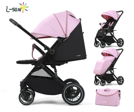 Carucior Sport Q1, Roz, Maner Reversibil, Pozitie Somn [4]