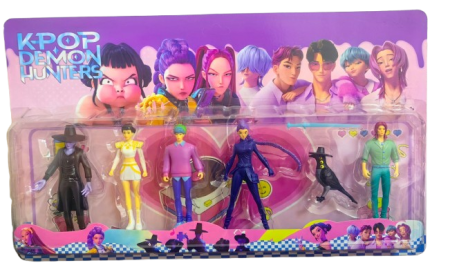 Jucarii desene animate( 3 ani +) - Set 5 Figurine Eroi Demoni Stil K-Pop si Corb cu 3 Ochi