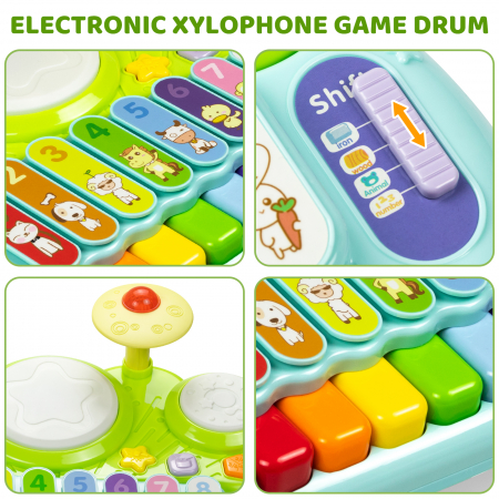 Jucarie Interactiva 3 in 1 – Tobe, Xilofon si Pian Electronic [6]