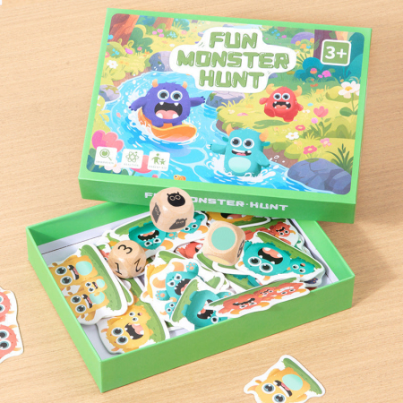 Joc Societate Fun Monster Hunt, 36 Carti  3 Zaruri Lemn, 3 Ani+ [2]