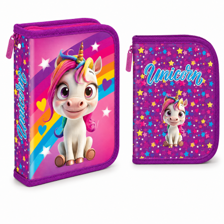 Accesorii de Scoala - Penar Neechipat Unicorn, 1 Fermoar, 2 Extensii, S-Cool