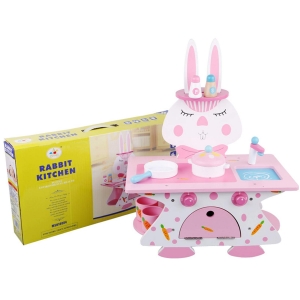 Bucatarii  de Jucarie(3 Ani+) - Mini Bucatarie de Lemn Pink Rabbit