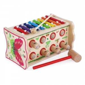 Jucarie de Lemn 2in 1 Xilofon si Cicanel [6]