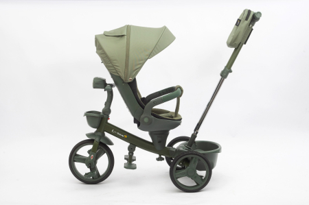 Tricicleta L-SUN Verde Militar Kaki, Scaun 360°, Roti PVU, 6L-5 Ani [2]