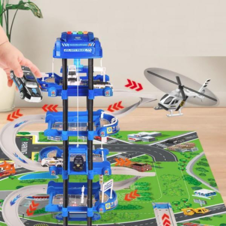 Set Parcare Masini Etajata pentru Copii – Garaj Parcare cu Covoras [1]