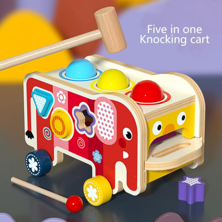 Jucarie Montessori 4 in 1 – Xilofon, Ciocanit [4]
