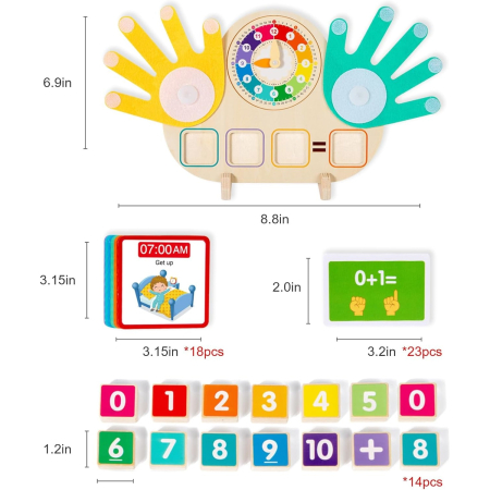Set Matematica si Ceas Didactic Lemn 3-6 Ani, 55 Piese, Montessori [3]